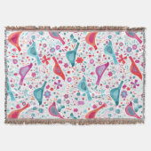 Couverture Aquarelle d'oiseau Boho floral (Devant)