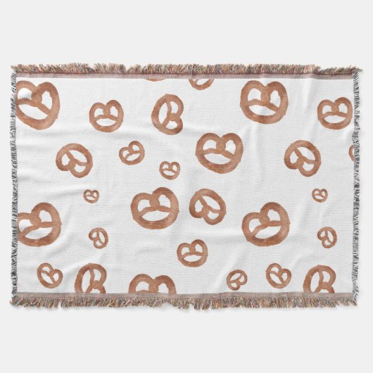 Couverture Aquarelle douce salée Motif Pretzel (Devant)