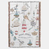 Couverture Aquarelle éléments nautiques marin (devant Vertical)