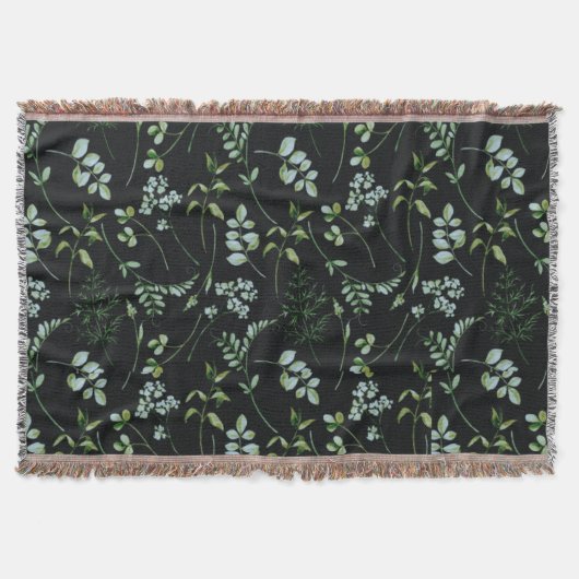 Couverture Aquarelle Eucalyptus Feuilles de verdure (Devant)