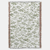 Couverture Aquarelle Eucalyptus Motif Feuille (devant Vertical)