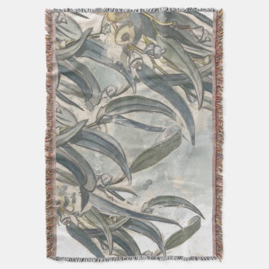 Couverture Aquarelle Eucalyptus Verdure Feuille (devant Vertical)