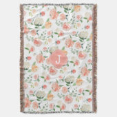 Couverture Aquarelle Floral avec votre Monogramme (devant Vertical)
