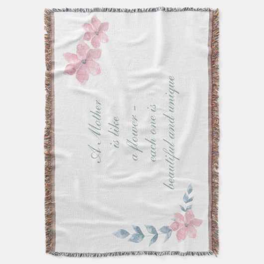 Couverture Aquarelle Floral belle mère Citation (devant Vertical)