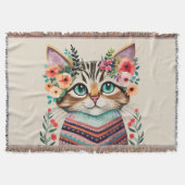 Couverture Aquarelle florale de chats mignons (Devant)