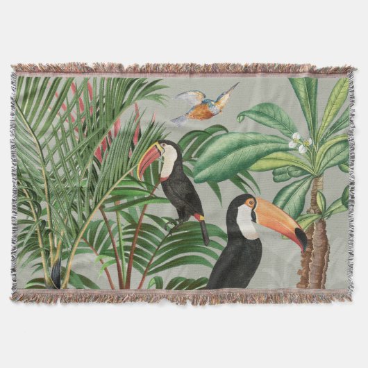 Couverture Aquarelle Forêt tropicale et Oiseaux du Toucan (Devant)