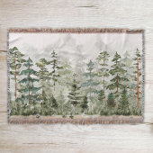 Couverture Aquarelle Forêt verte rustique