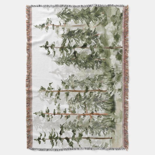 Couverture Aquarelle Forêt verte rustique (devant Vertical)