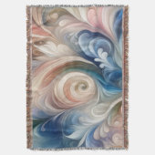 Couverture Aquarelle Imaginaire Floral Pastel Bleu & Crème (devant Vertical)