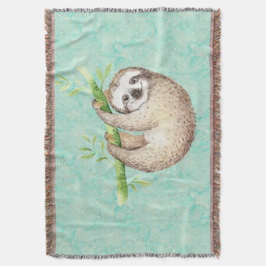 Couverture Aquarelle Joyeuse Sloth (devant Vertical)