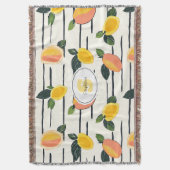 Couverture Aquarelle Mango Motif avec Feuilles verts (2) (devant Vertical)