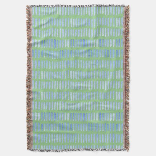Couverture Aquarelle moderne Bleu stries sur vert (devant Vertical)