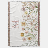 Couverture Aquarelle monogramme Fleur sauvage Floral de prair (devant Vertical)