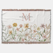 Couverture Aquarelle monogramme Fleur sauvage Floral de prair (Devant)