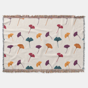 Couverture Aquarelle Motif Ginkgo Leaf Automne Couleurs d'aut