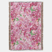 Couverture Aquarelle Pink Peonies (devant Vertical)