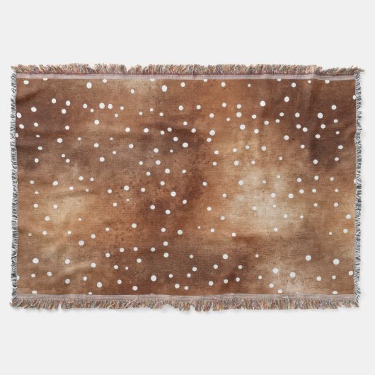 Couverture Aquarelle Pointe Polka dans café Brown et blanc (2 (Devant)