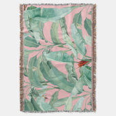 Couverture Aquarelle rose moderne Tropical Banana Palm Feuill (devant Vertical)