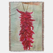 Couverture Aquarelle Rouge Chili Ristra Nouveau Mexique (devant Vertical)