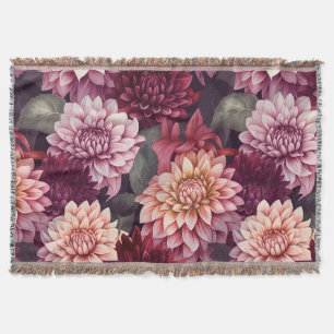 Couverture Aquarelle Rouge rose Dahlia Motif Design
