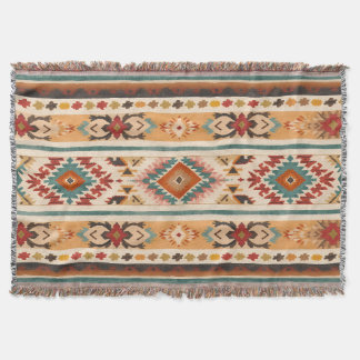 Couverture Aquarelle rustique Motif de bande sud-ouest