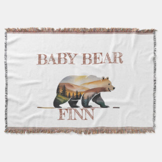 Couverture Aquarelle rustique Ours de Bébé Silhouette avec la