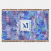 Couverture Aquarelle Teal pourpre bleu peint à la main (Devant)