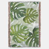 Couverture Aquarelle tropicale de Monstera verte (devant Vertical)