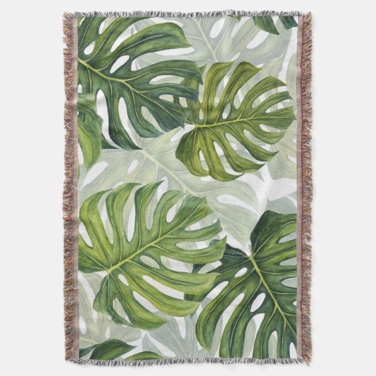 Couverture Aquarelle tropicale de Monstera verte (devant Vertical)