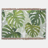 Couverture Aquarelle tropicale de Monstera verte (Devant)