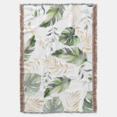 Couverture Aquarelle Verdure Feuilles botaniques (devant Vertical)