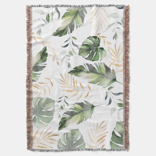 Couverture Aquarelle Verdure Feuilles botaniques (devant Vertical)
