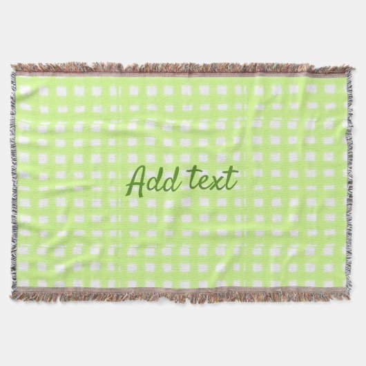 Couverture Aquarelle vert plaid ginham personnalisé ajouter t (Devant)