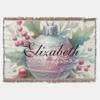 Couverture Aquarelle vintage Pastel Ornements de Noël