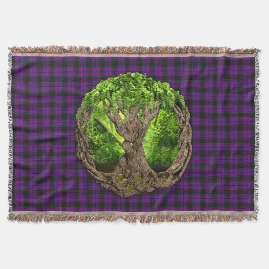 Couverture Arbre Celtique De La Vie Clan Laird Tartan (Devant)