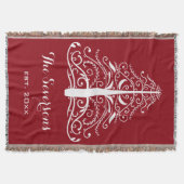 Couverture Arbre de Noël blanc en rouge (Devant)