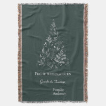 Arbre de Noël et salutations sur fond vert