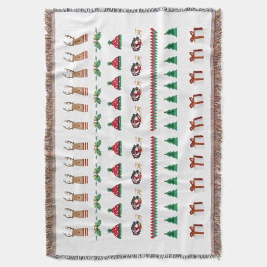 Couverture Arbre de Noël Père Noël Reindeer présente Red Gree (devant Vertical)