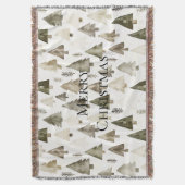 Couverture Arbres de Noël vert olive (devant Vertical)