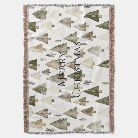 Couverture Arbres de Noël vert olive (devant Vertical)