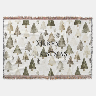 Couverture Arbres de Noël vert olive