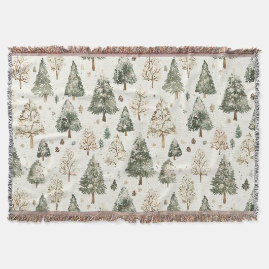 Couverture Arbres de Noël verts crème (Devant)