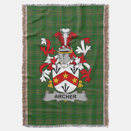 Couverture Archer irlandais Manteau d'armoiries Famille Crest (devant Vertical)