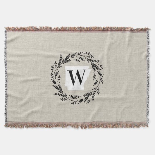 Couverture Arkansas Rustic Wreath Monogramme Jetez la couvert (Devant)