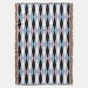 Couverture Arlequin Diamond Motif - Bleu et Dusty Lilac