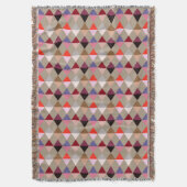 Couverture Arlequin / motif diamant - Taupe multi (devant Vertical)