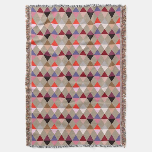 Couverture Arlequin / motif diamant - Taupe multi (devant Vertical)