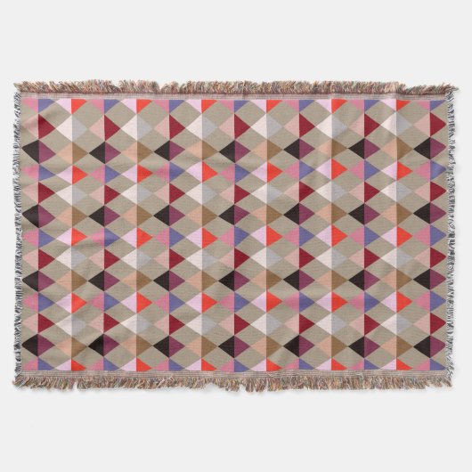 Couverture Arlequin / motif diamant - Taupe multi (Devant)