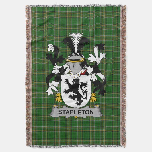 Couverture Armoiries de Stapleton irlandais Famille Crest Irl (devant Vertical)