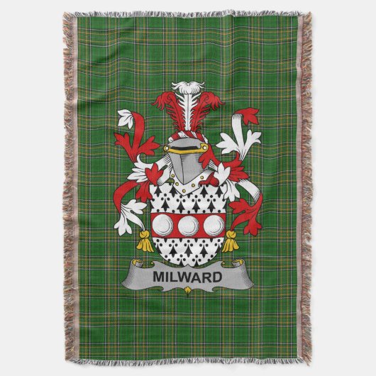 Couverture Armoiries d'Irlande Milward Family Crest Irlande (devant Vertical)
